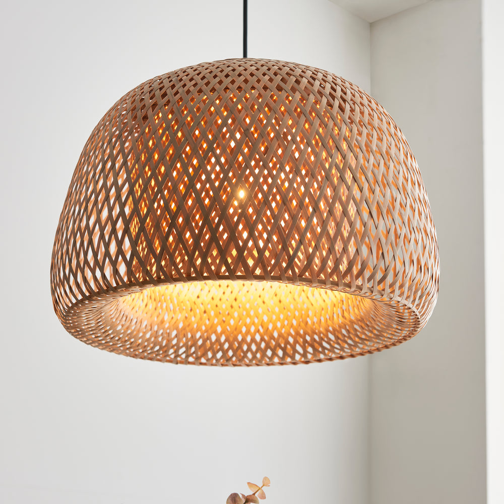 Gaia Collection Rattan Bowl Pendant Light